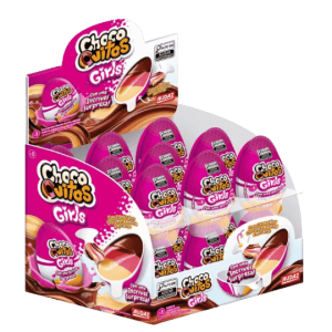 Chocoquitos Girls — display com 18 unidades, marca Audaz
